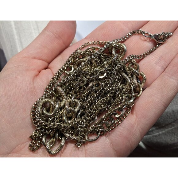 Elegant Multilayer Silver Tone Chain Necklace - Picture 3 of 4